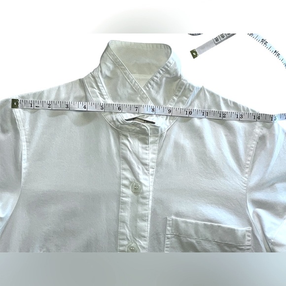 EUC J. CREW 100% Cotton White Button Front Short Sleeve Shift/Shirt Dress Size 6 - Picture 9 of 12